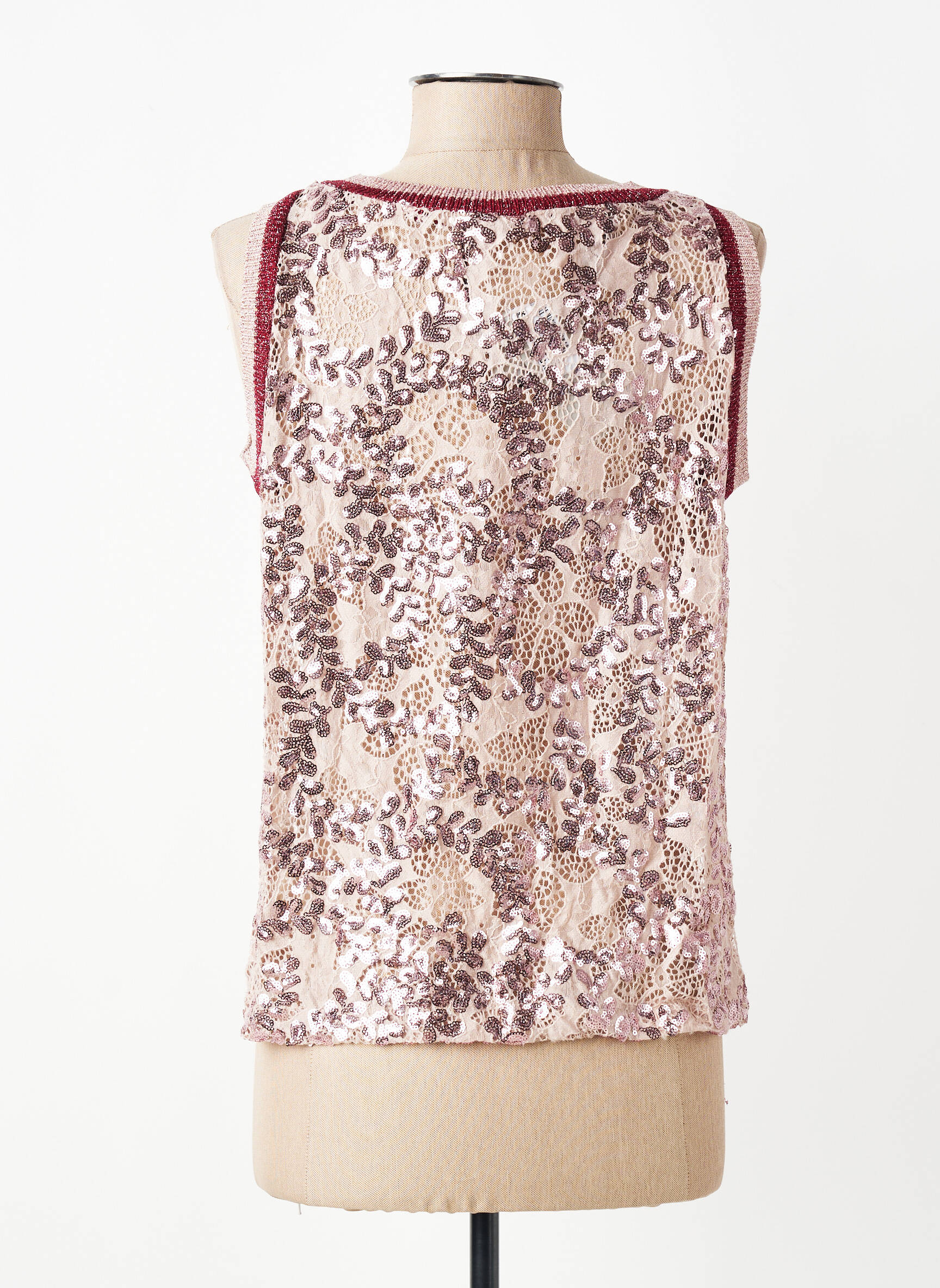Top stretch sans manche rose ANGELA DAVIS femme