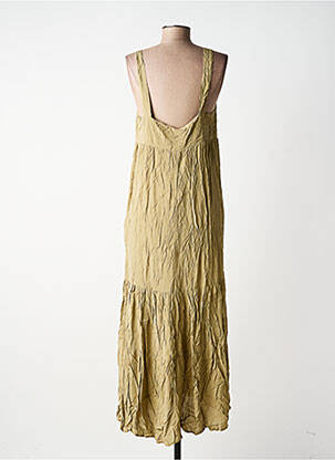 Robe longue coupe évasée fines bretelles vert MARYLEY femme