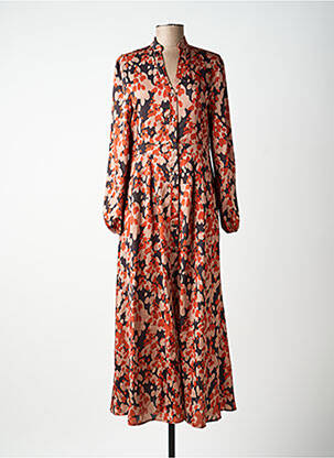 Robe longue manches longues manches longues orange MARYLEY femme