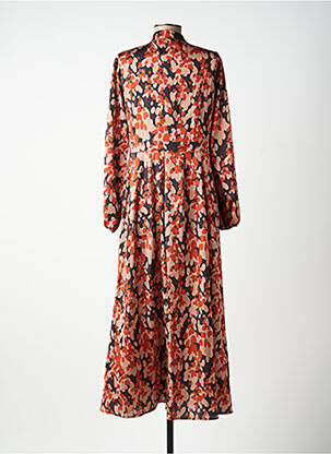 Robe longue manches longues manches longues orange MARYLEY femme