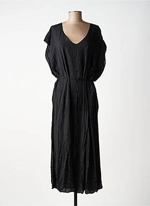 Robe mi-longue manches courtes manches courtes noir CHARLIE JOE femme