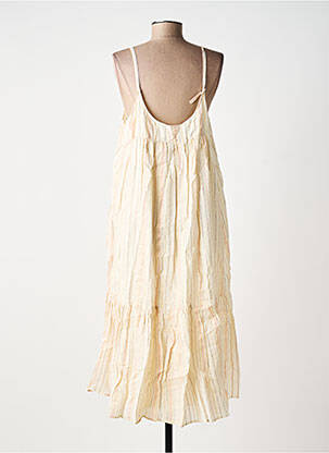 Robe longue coupe évasée fines bretelles beige CHARLIE JOE femme