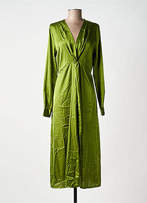 Robe mi-longue manches longues manches longues vert KING KONG femme