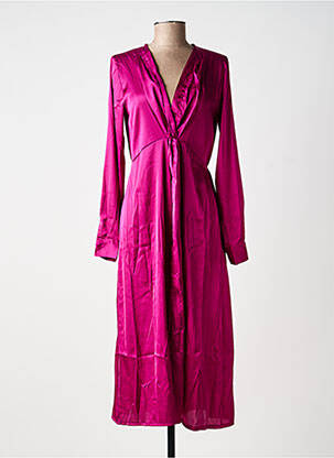 Robe mi-longue manches longues manches longues rose KING KONG femme