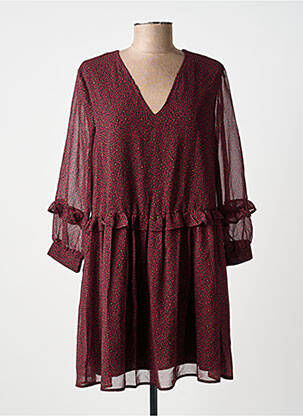 Robe courte manches 3/4 manches 3/4 violet ANGELA DAVIS femme