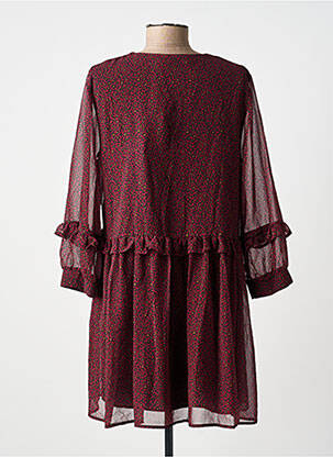 Robe courte manches 3/4 manches 3/4 violet ANGELA DAVIS femme