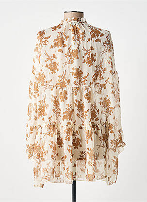 Tunique manches longues tissage crêpe beige ANTONELLO SERIO femme
