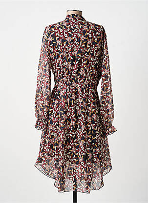 Robe mi-longue coupe fluide manches longues rouge MARYLEY femme