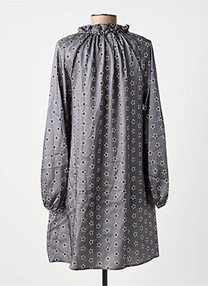 Robe courte coupe évasée manches longues gris ANGELA DAVIS femme