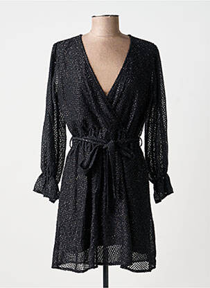 Robe courte manches longues manches longues noir RUE DES ABBESSES femme