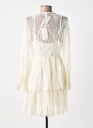 Robe courte manches longues manches longues beige SOUVENIR femme