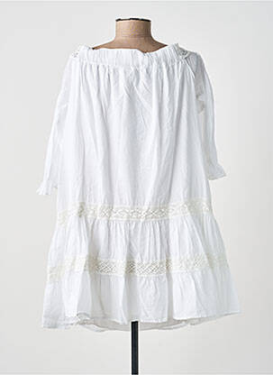 Robe courte manches 3/4 manches 3/4 blanc KING KONG femme