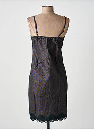 Robe mi-longue col v fines bretelles noir ANGELA DAVIS femme