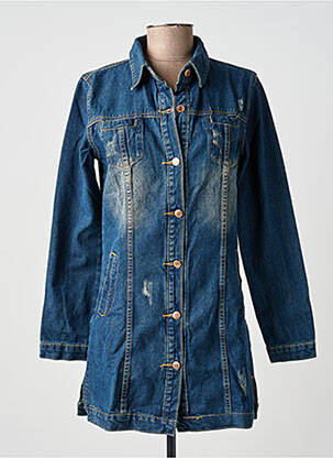 Veste casual poignets boutonnés avec fente bleu VENTI6 femme