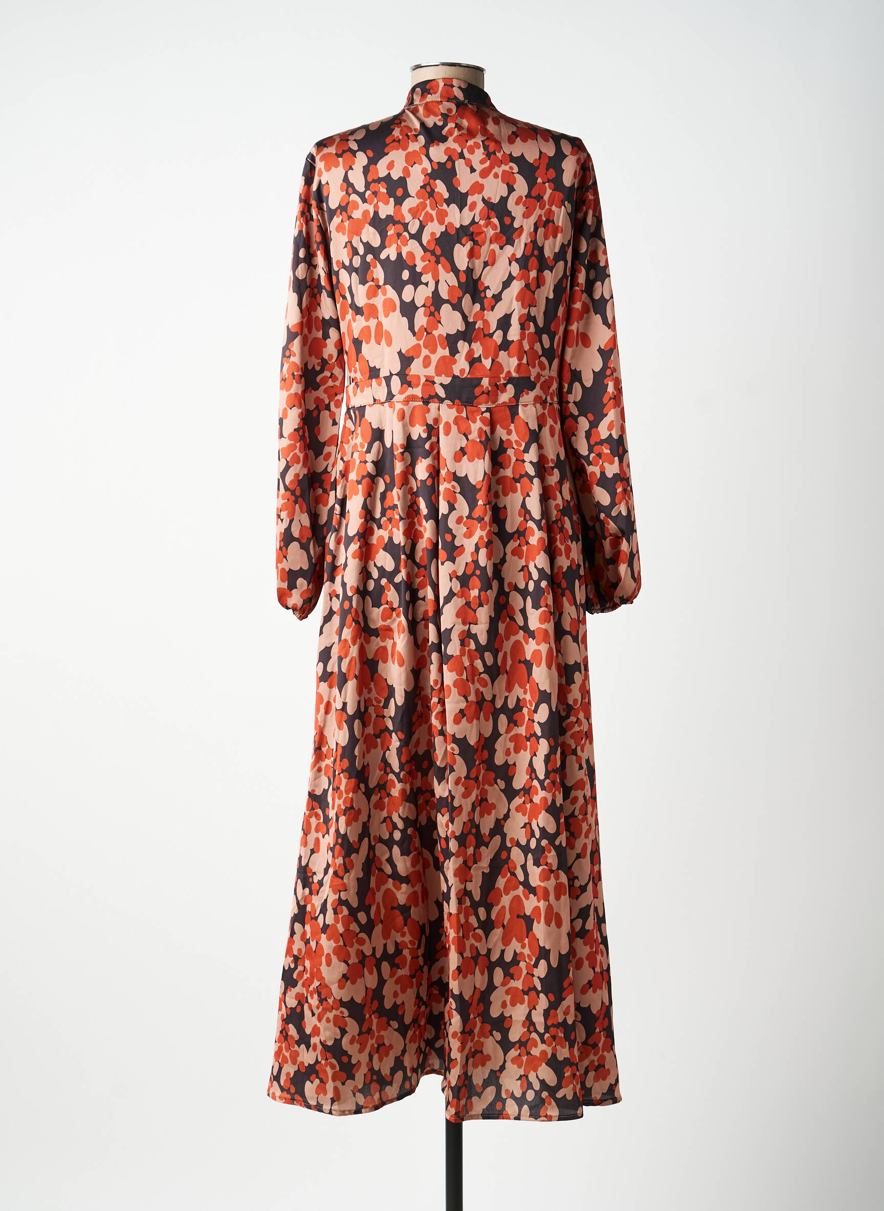 Robe longue manches longues manches longues orange MARYLEY femme