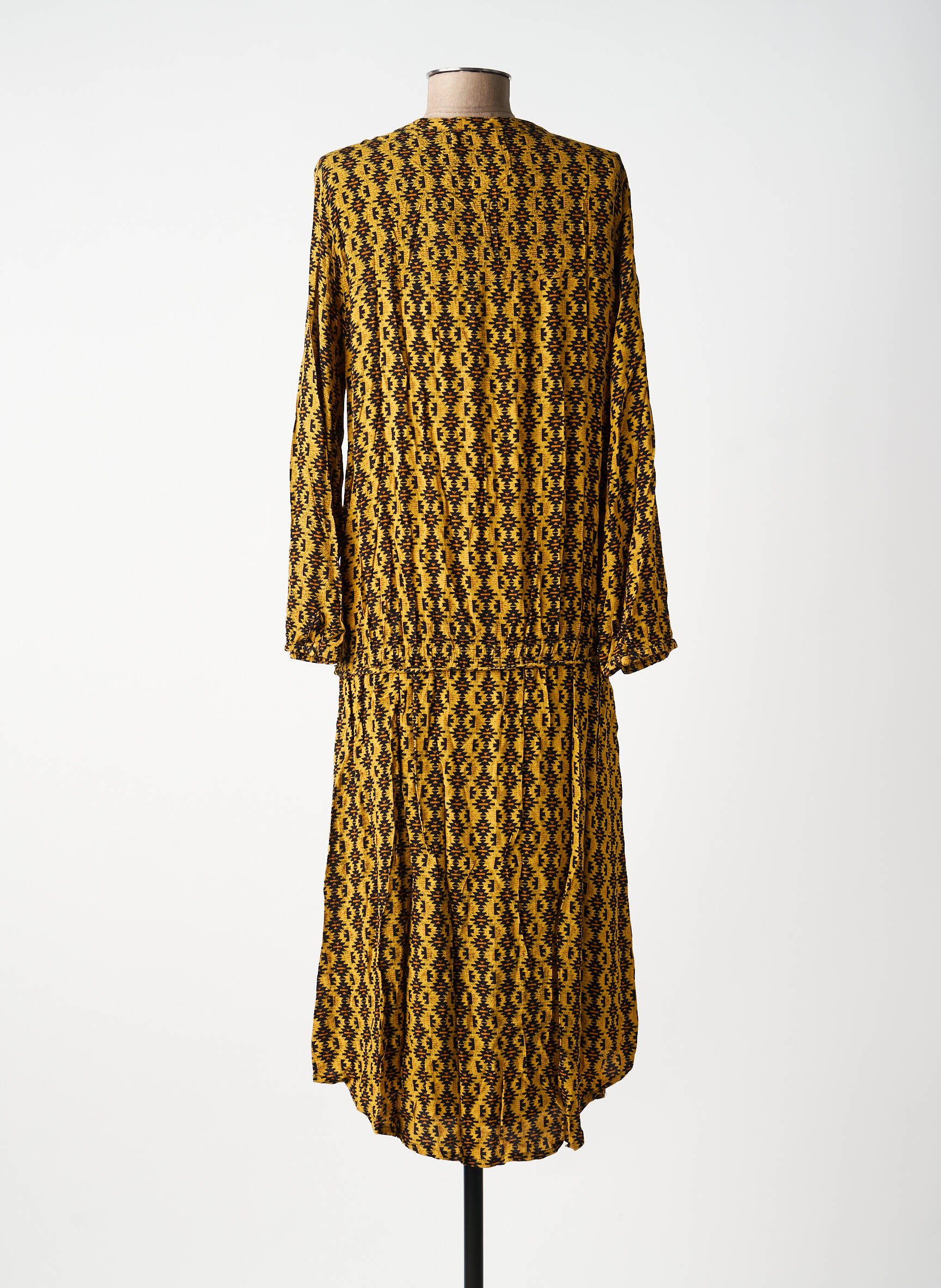 Robe longue manches longues manches longues jaune CHARLIE JOE femme