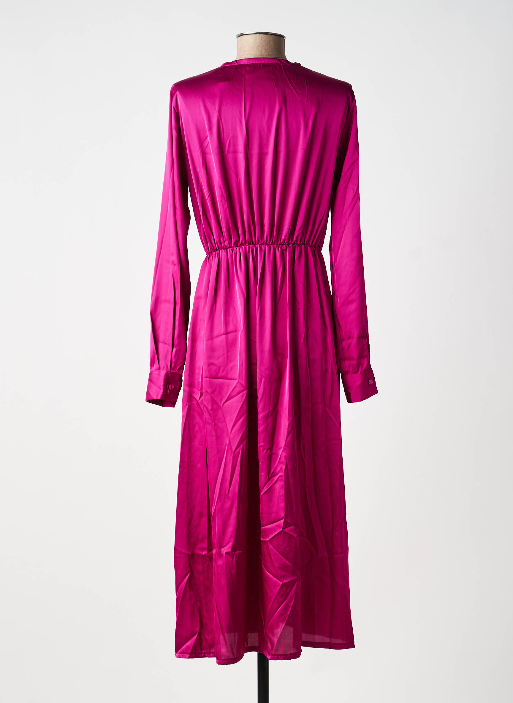 Robe mi-longue manches longues manches longues rose KING KONG femme