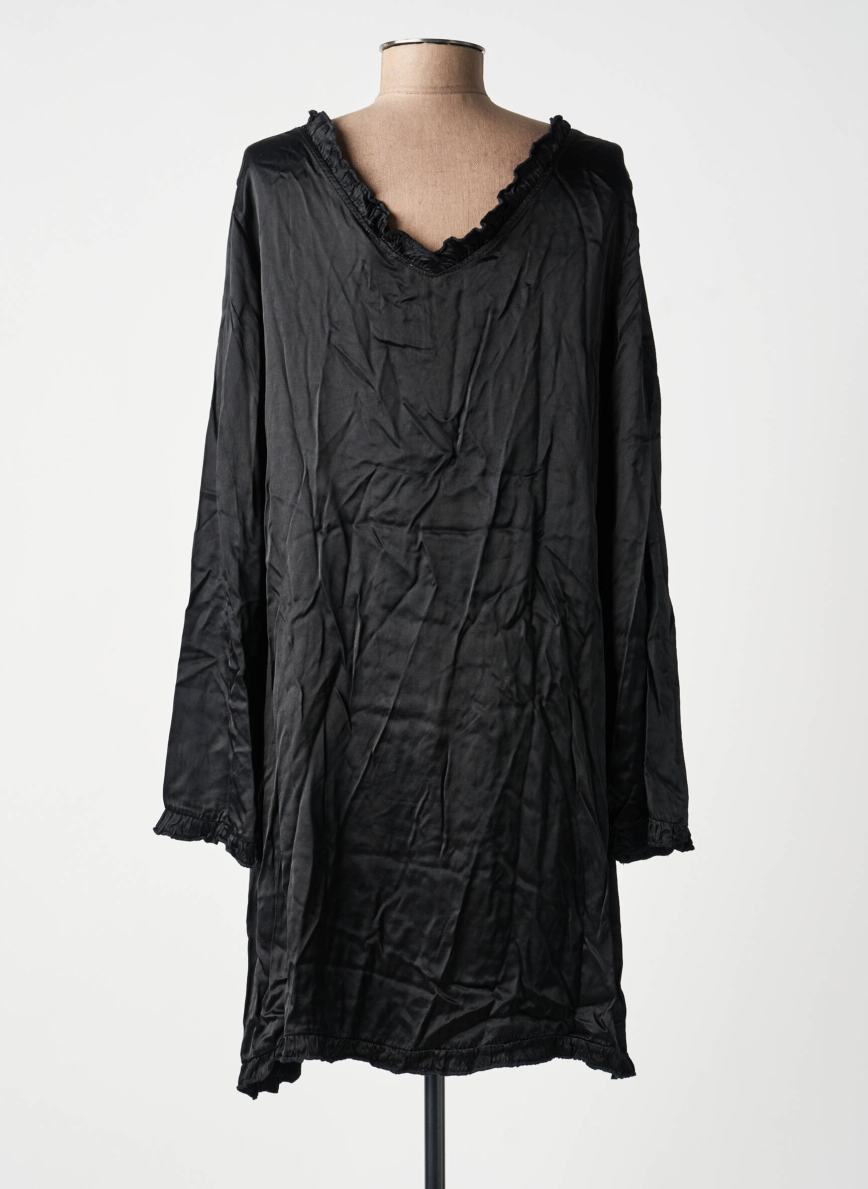Robe courte manches longues manches longues noir ANTONELLO SERIO femme