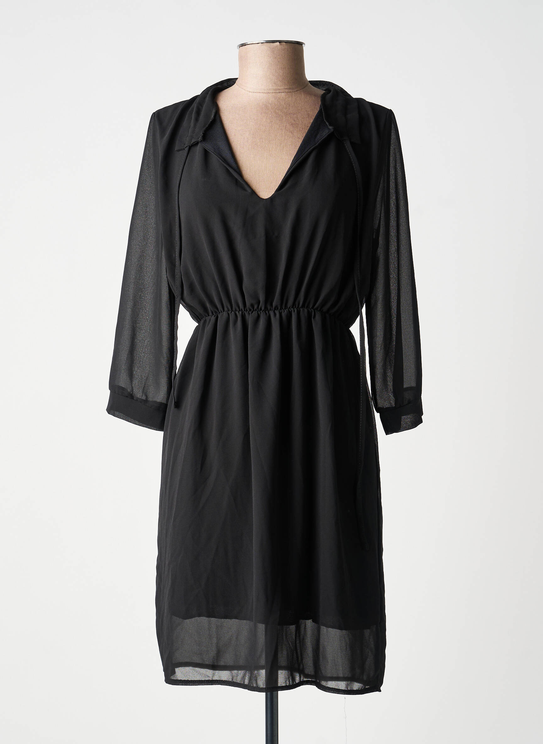Robe courte manches 3/4 manches 3/4 noir ANTONELLO SERIO femme