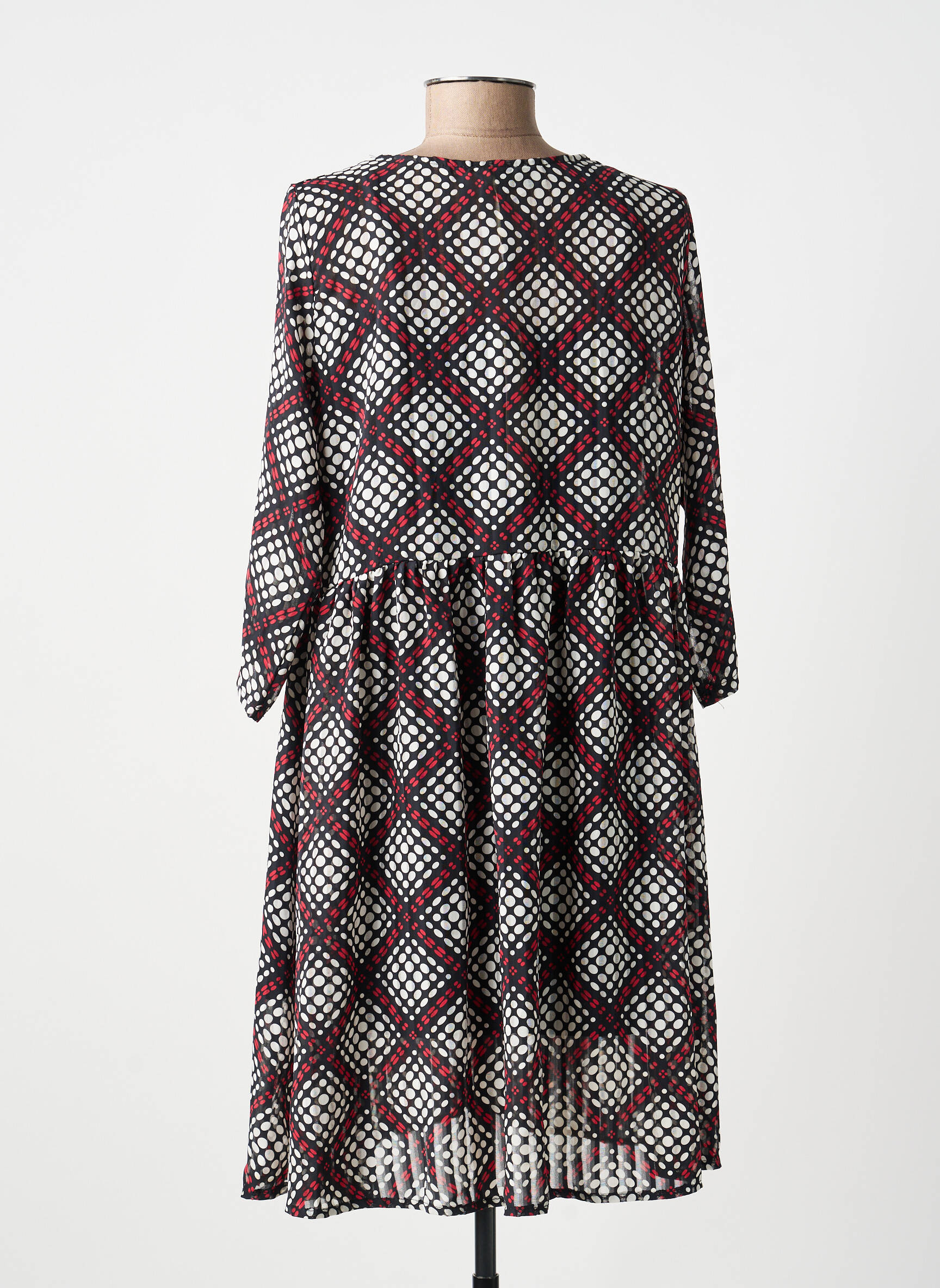 Robe mi-longue manches 3/4 manches 3/4 noir ANTONELLO SERIO femme