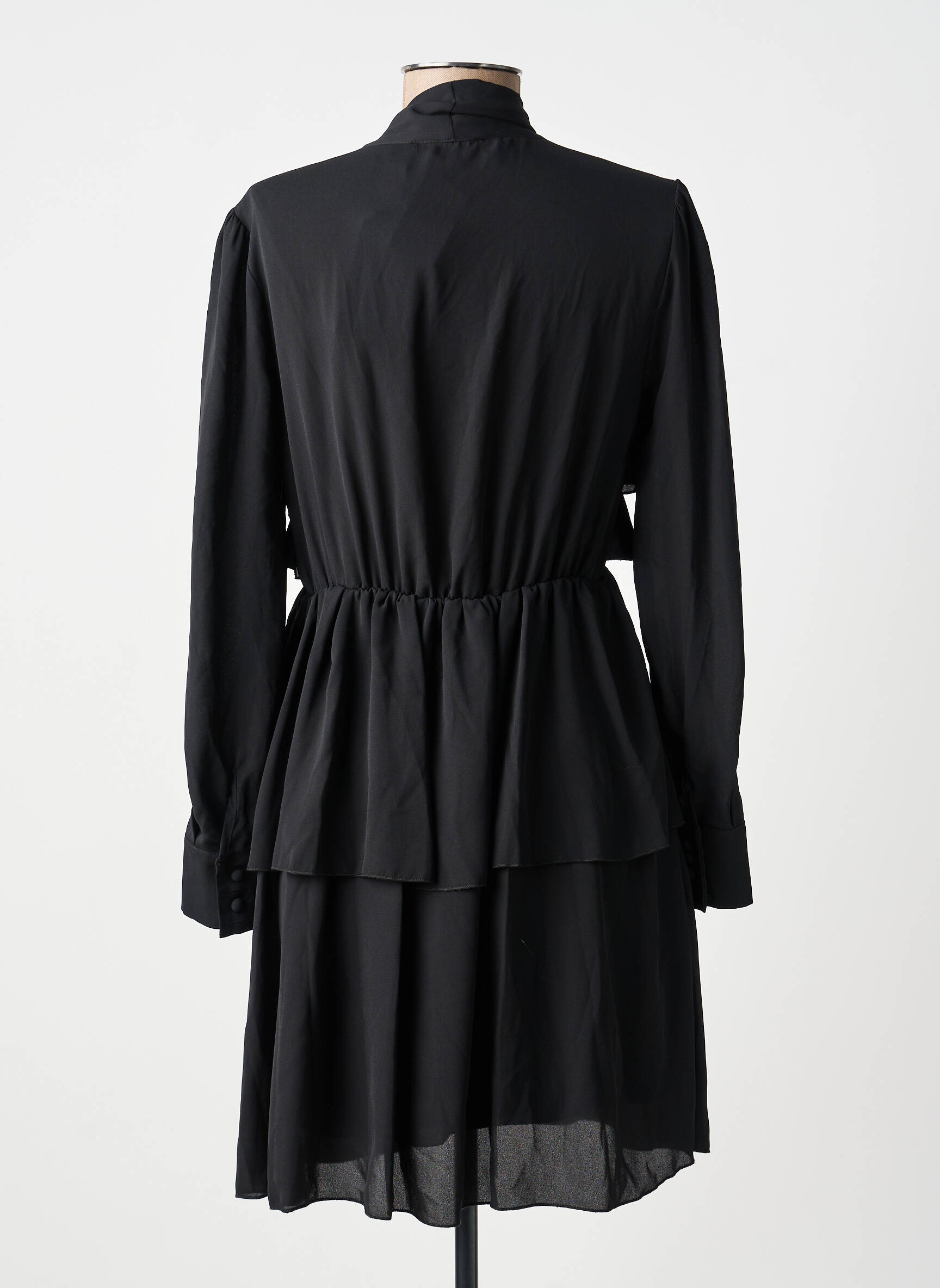 Robe courte manches longues manches longues noir MARYLEY femme