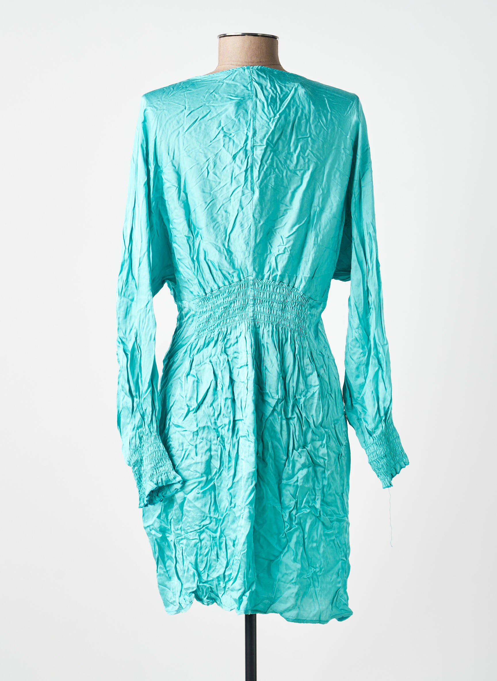 Robe mi-longue manches longues manches longues bleu ANGELA DAVIS femme