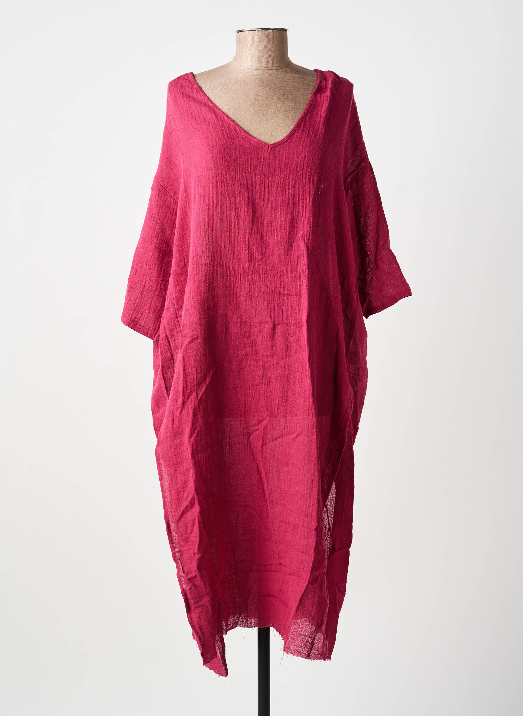 Robe courte manches 3/4 manches 3/4 rose CHARLIE JOE femme