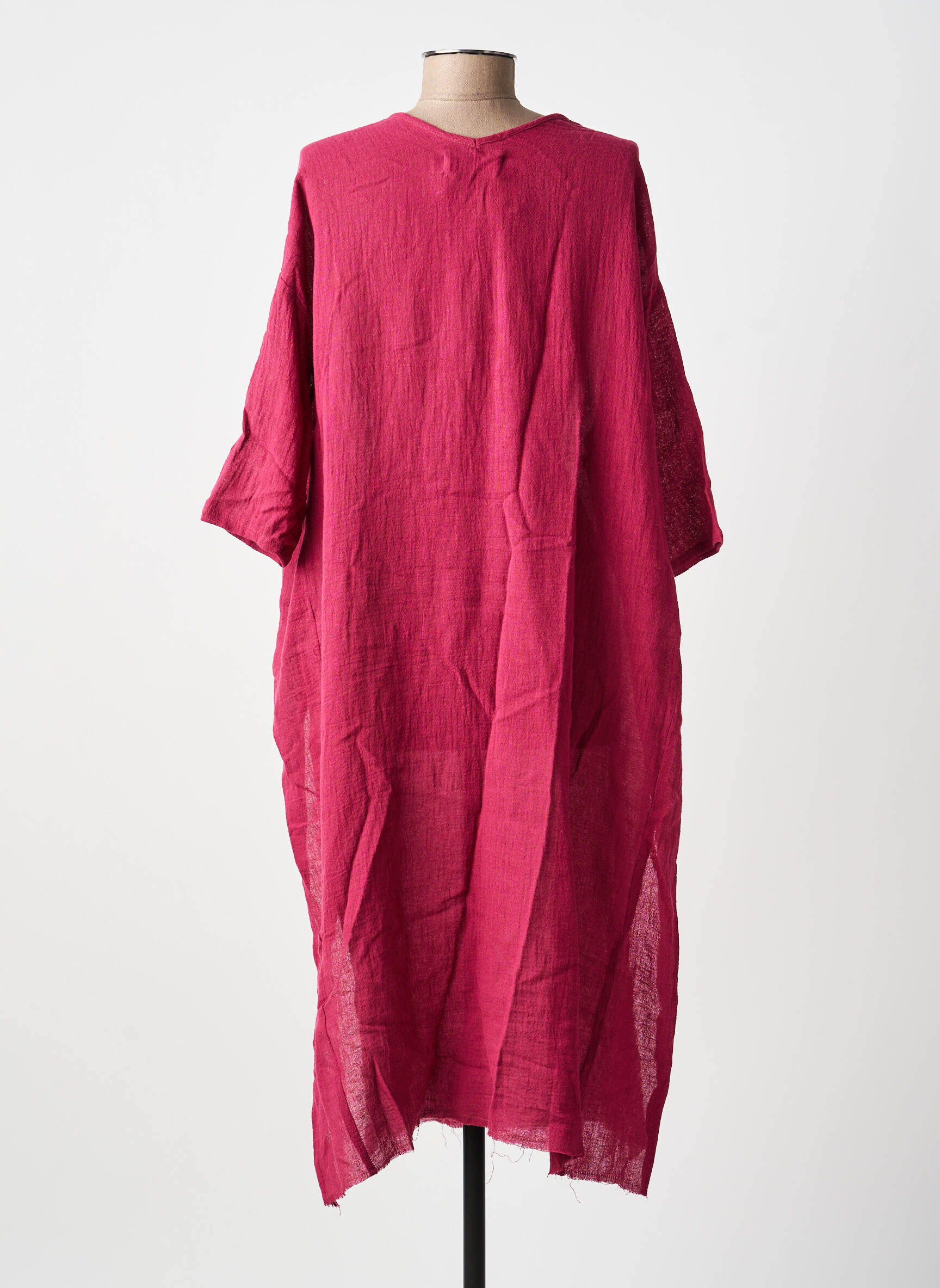 Robe courte manches 3/4 manches 3/4 rose CHARLIE JOE femme