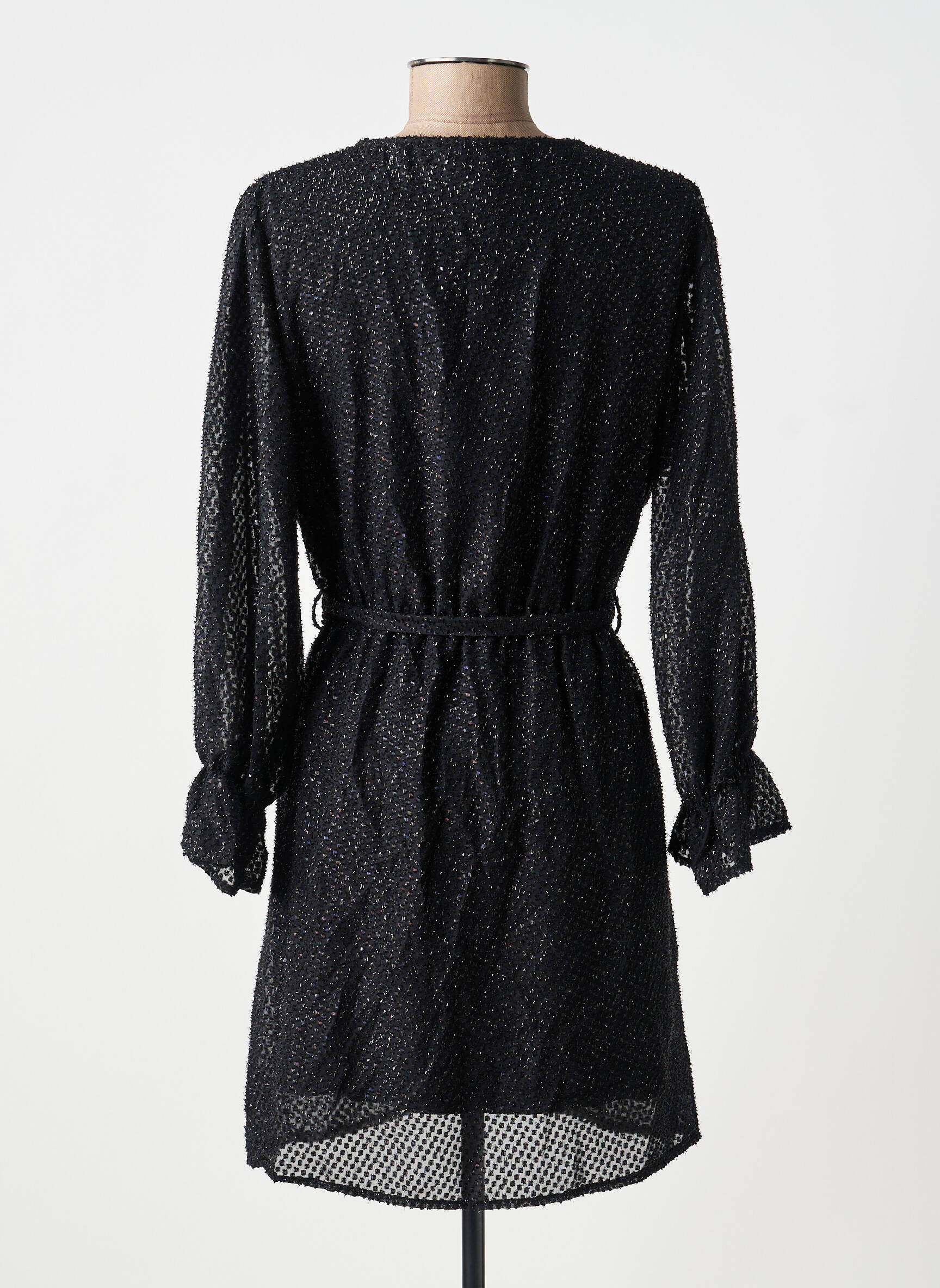 Robe courte manches longues manches longues noir RUE DES ABBESSES femme