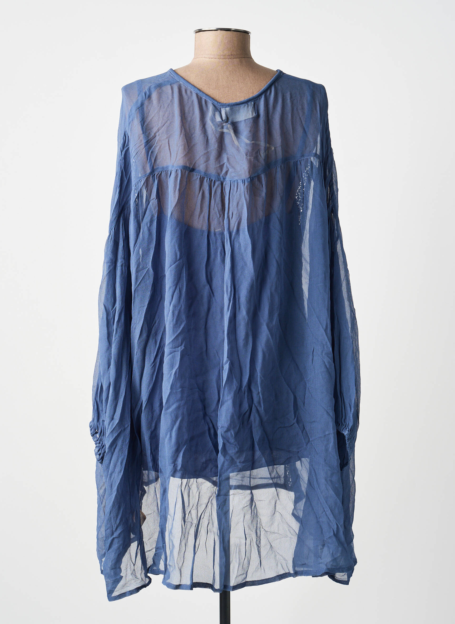 Tunique manches longues légère et transparente bleu CHARLIE JOE femme