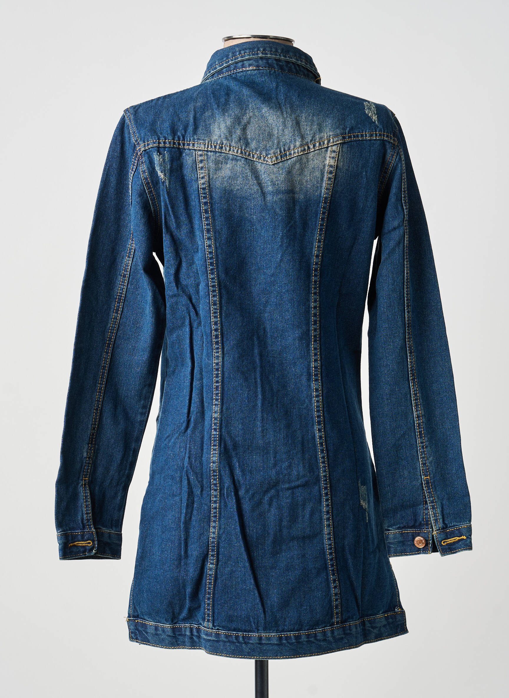 Veste casual poignets boutonnés avec fente bleu VENTI6 femme