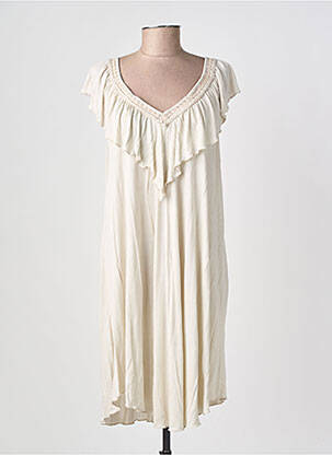 Robe mi-longue sans manche sans manche beige BELLAWAY femme