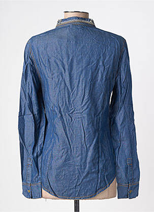 Chemisier coupe cintrée manches longues bleu SAVI femme