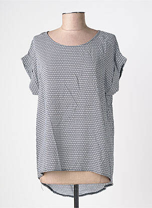 Tunique manches courtes col rond bleu ME femme