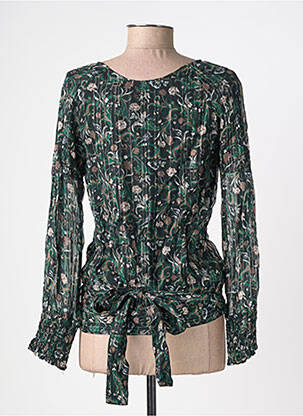 Chemisier imprimé fleurs manches longues vert CHARLIE JOE femme