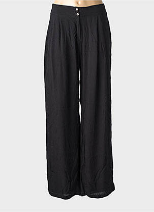 Pantalon droit tissage popeline taille normale noir CHARLIE JOE femme