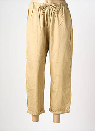 Pantalon droit tissage popeline taille normale beige CHARLIE JOE femme