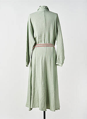Robe longue manches longues manches longues vert LOUIZON femme