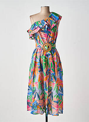 Robe longue imprimé fleurs sans manche bleu LOUIZON femme