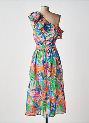 Robe longue imprimé fleurs sans manche bleu LOUIZON femme