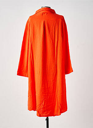 Robe mi-longue coupe fluide manches longues orange GRAINE femme