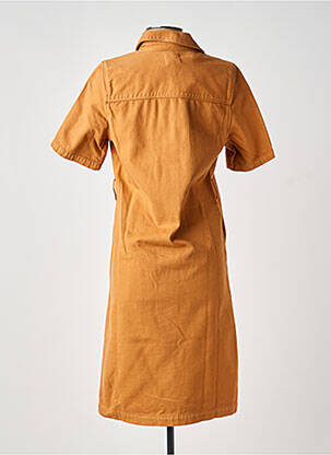 Robe mi-longue manches courtes manches courtes orange LABDIP femme