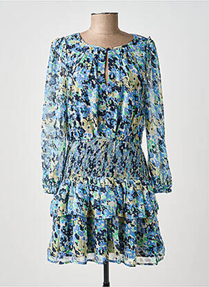 Robe courte imprimé fleurs manches longues bleu PEPE JEANS femme