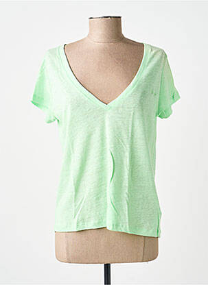 T-shirt col v manches courtes vert PEPE JEANS femme