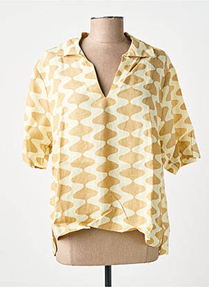 Blouse tissage crêpe manches courtes beige OASIS femme