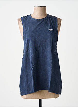 Débardeur coupe droite sans manche bleu SUPERDRY femme