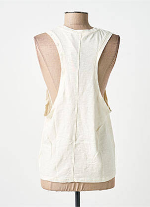 Débardeur coupe droite sans manche beige SUPERDRY femme