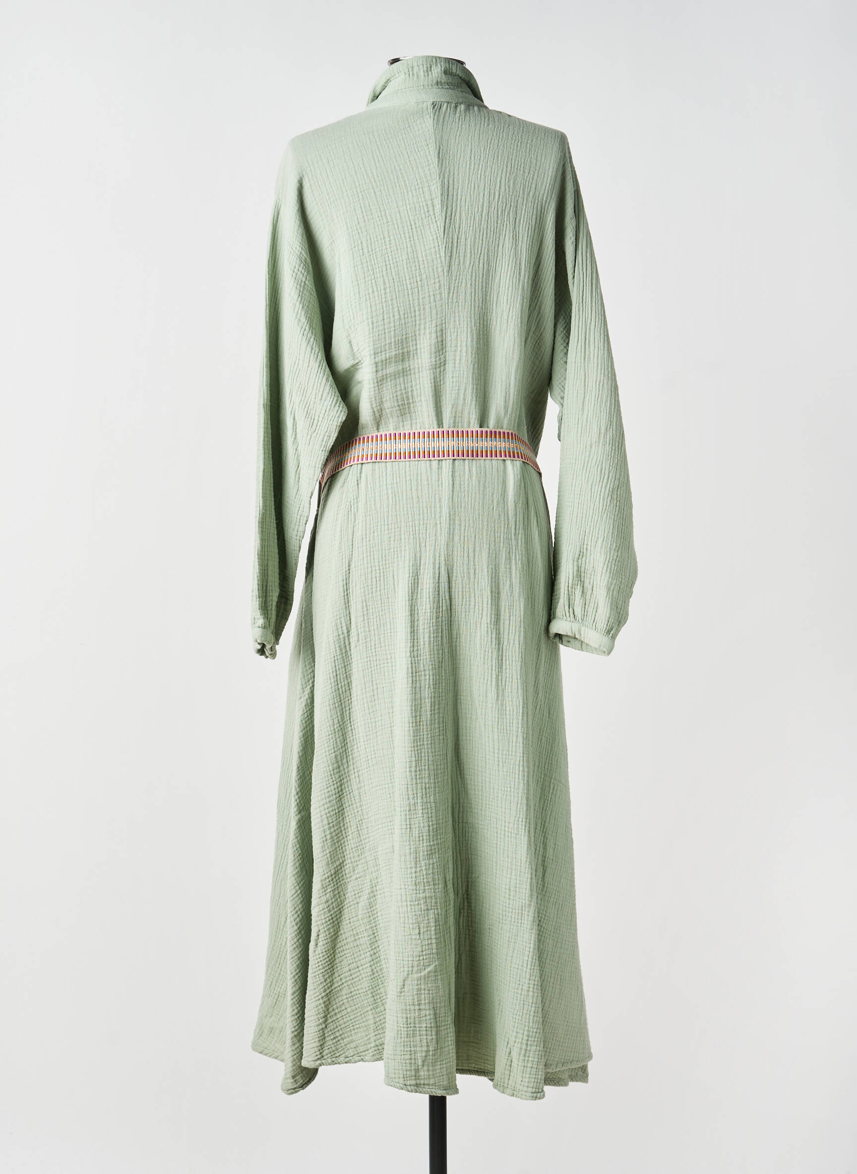 Robe longue manches longues manches longues vert LOUIZON femme