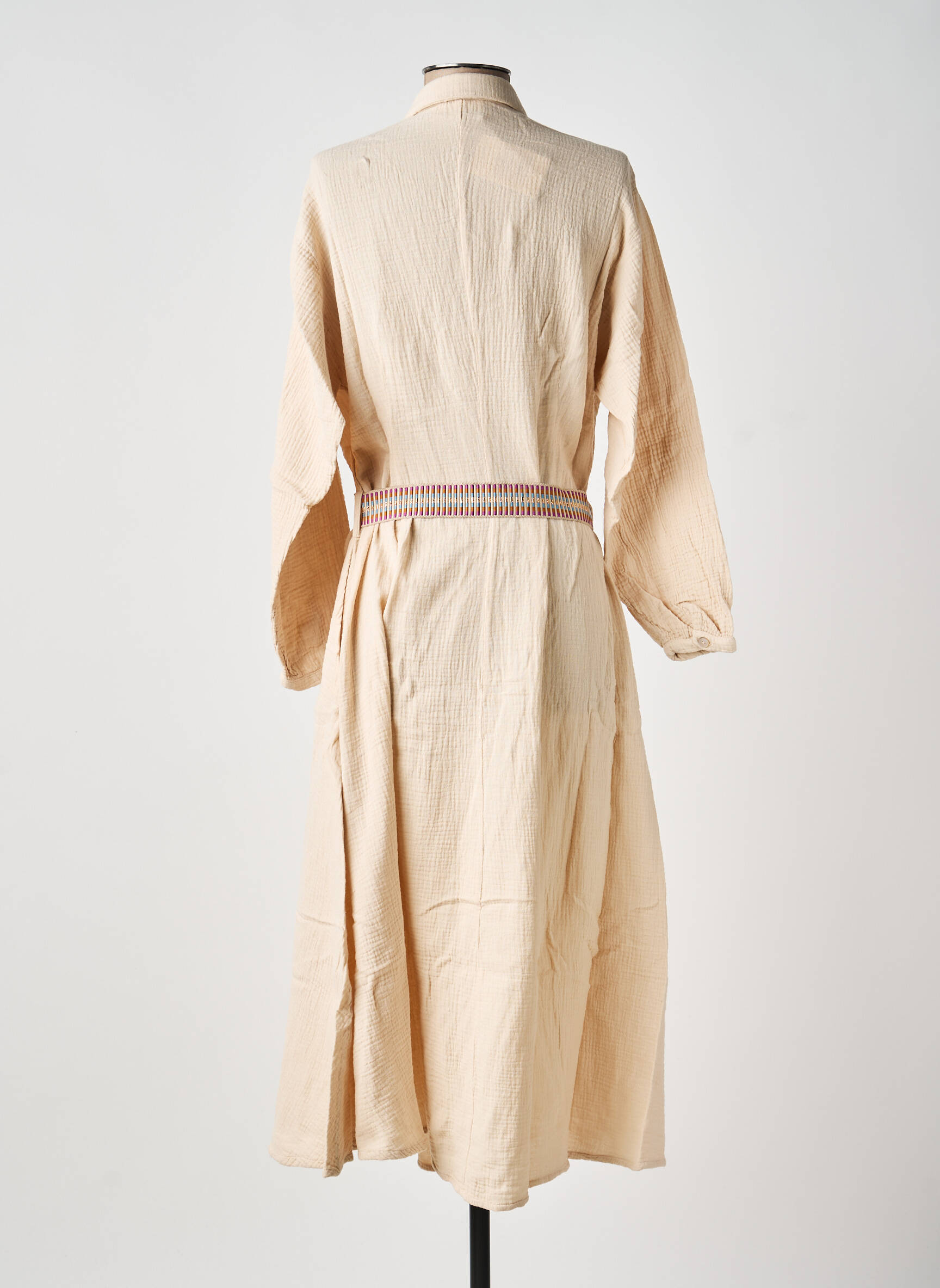 Robe longue manches longues manches longues rose LOUIZON femme