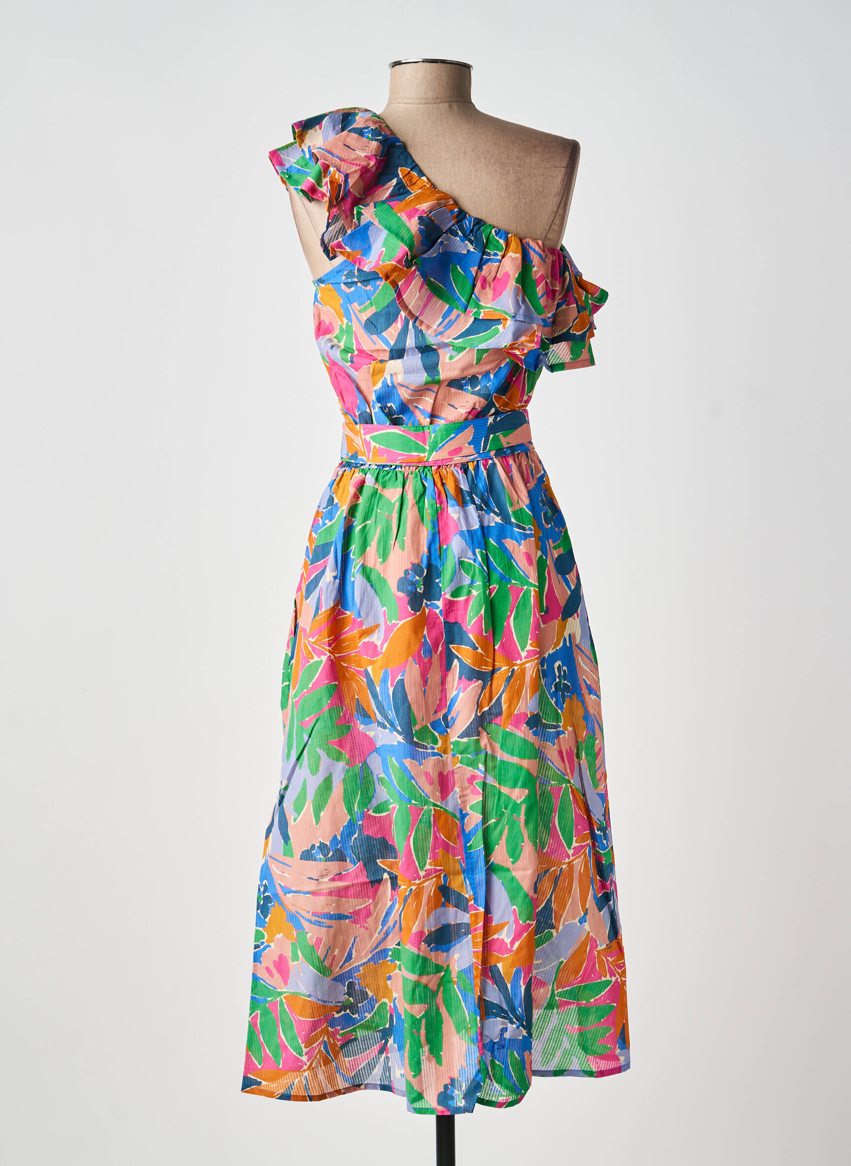 Robe longue imprimé fleurs sans manche bleu LOUIZON femme